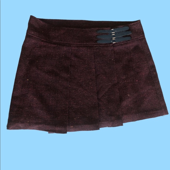 Vintage Copper Key/Dark Red/Burgundy/Miniskirt/Size 7 - Picture 3 of 3